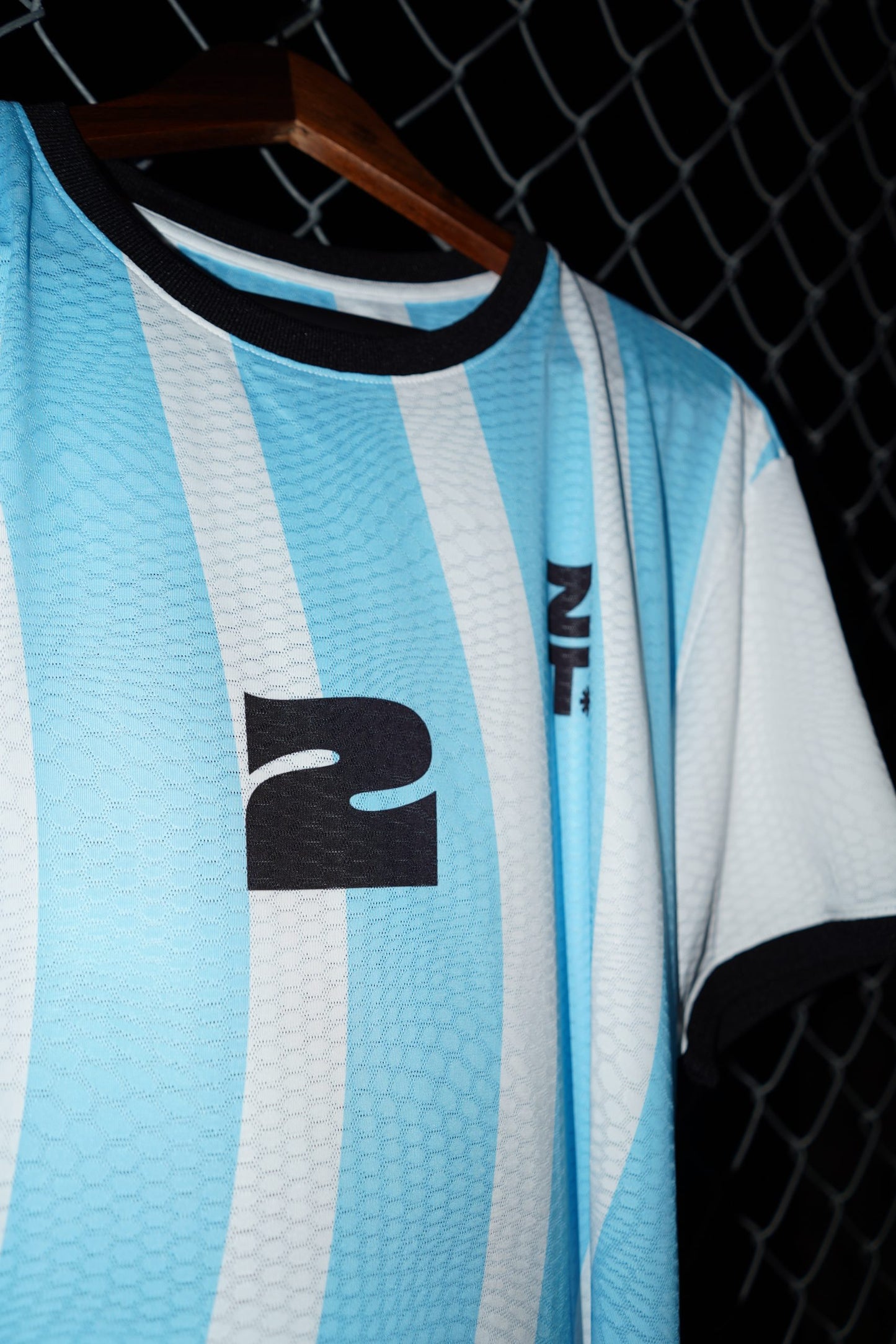 Nations Tee Argentina close-up on a hanger, large 2 and Z2 crest.