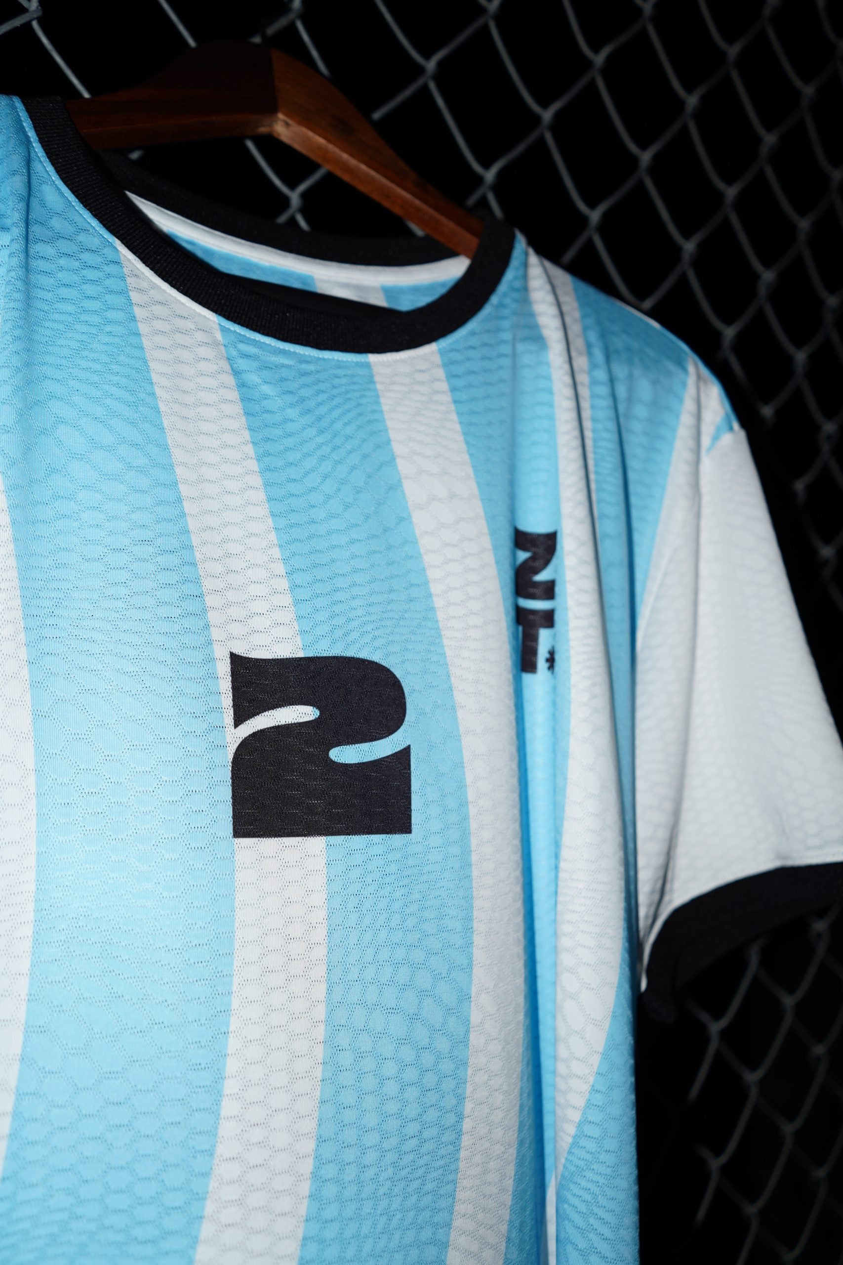 Nations Tee Argentina close-up on a hanger, large 2 and Z2 crest.