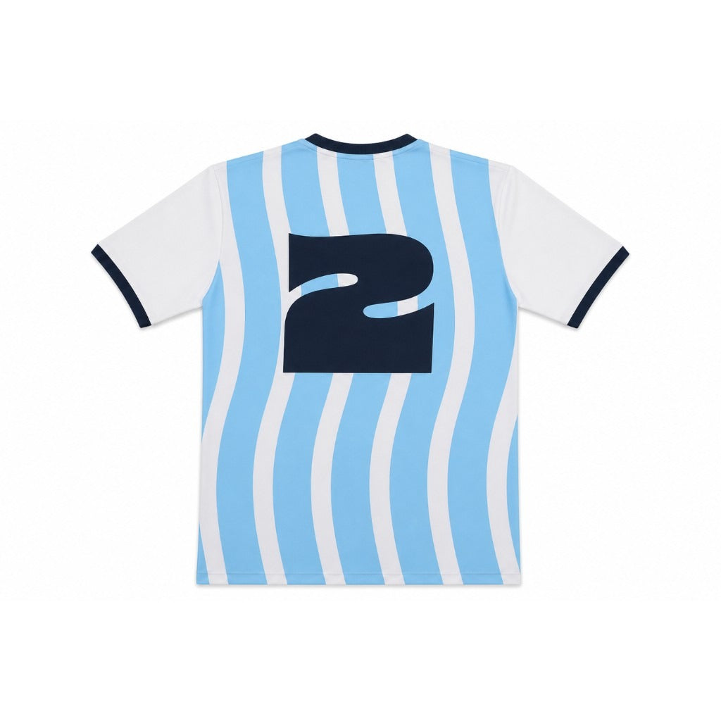 Nations Tee Argentina back. Light blue and white stripes, navy 2.