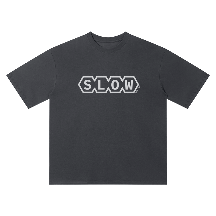 Slow Tee Charcoal front
